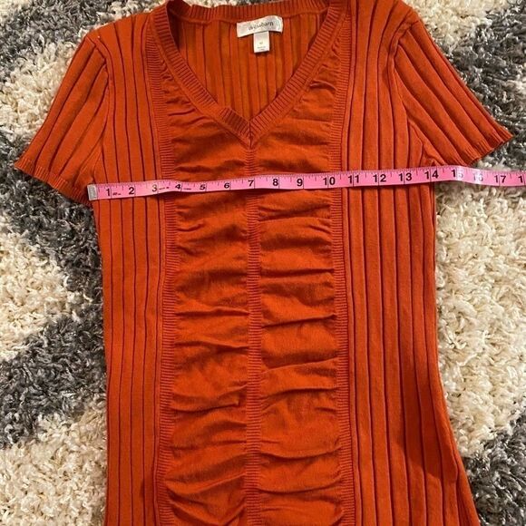 Dressbarn, deep orange fitted sweater top - Picture 5 of 6